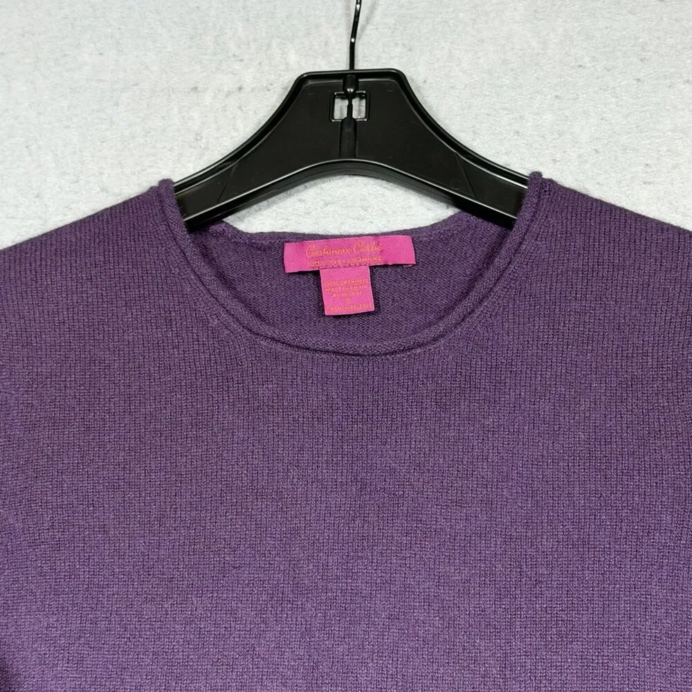 Cashmere Cache Women’s SZ S Purple 100% Cashmere Casual Soft Knit Pull Over